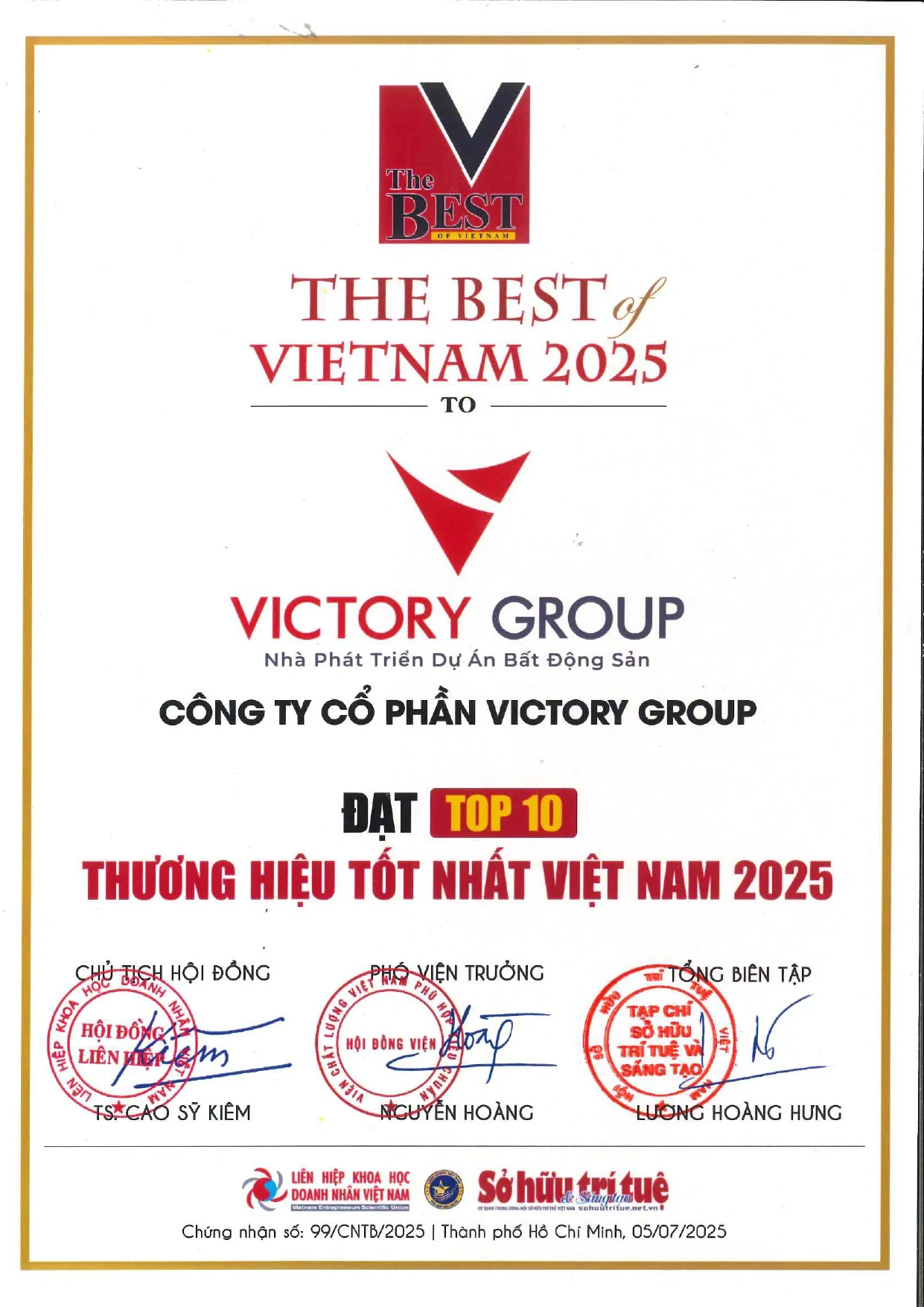 THƯƠNG HIỆU TỐT NHẤT VIỆT NAM 2025
